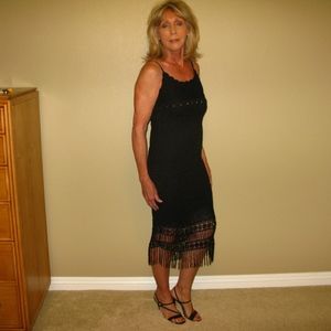 Sue Wong Knit Black Cocktail Dress